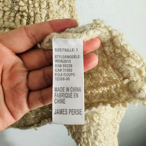James Perse Open Drape Cotton Sherpa Textured Cardigan - Picture 7 of 8